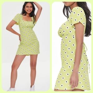 NWOT Forever 21 Chartreuse Floral Dress